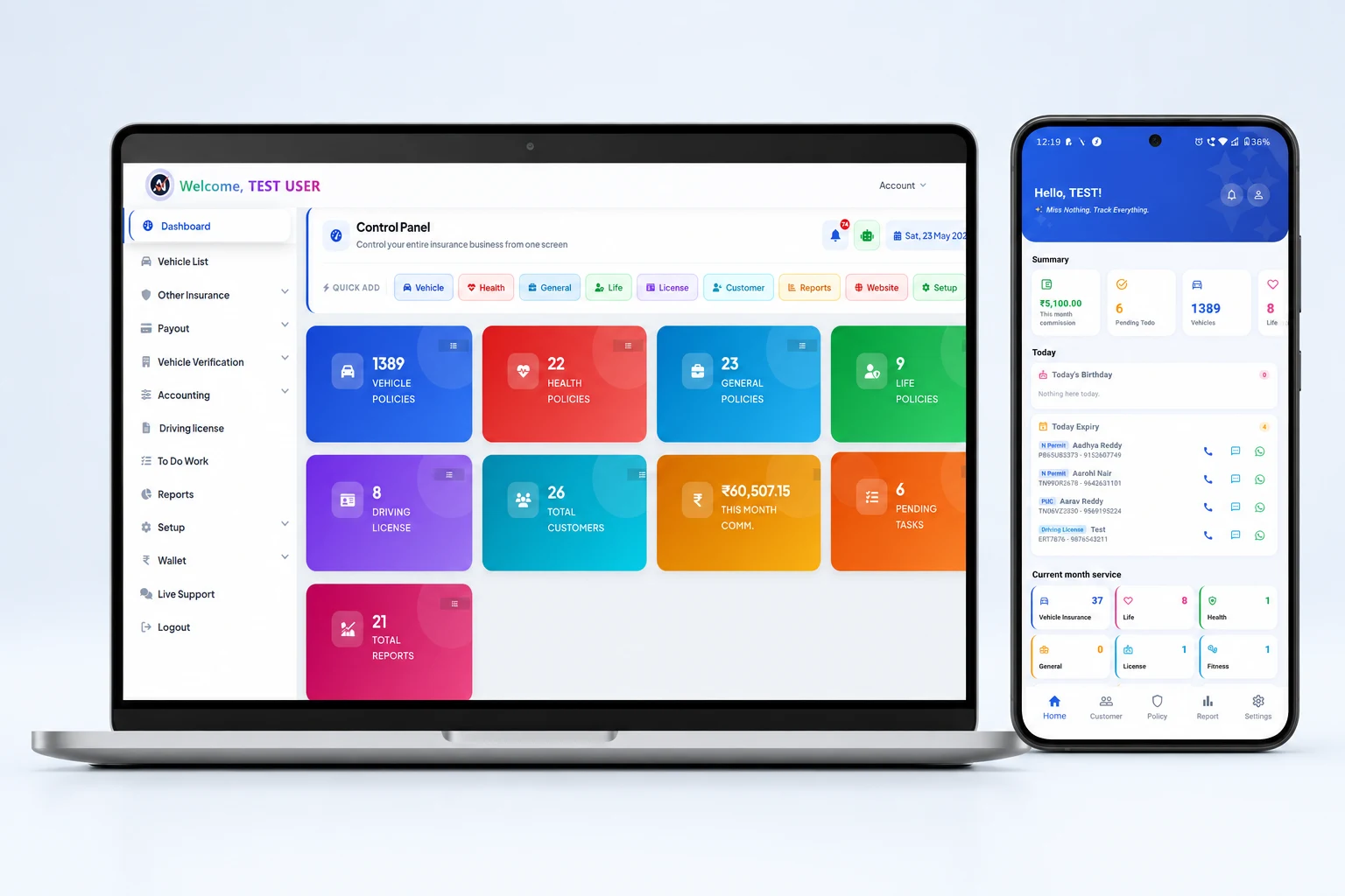 Agenex Best Insurance Agent App - India's #1 AI-powered Bima Agent CRM with WhatsApp renewal reminders, Vahan RC check, commission tracker and document OCR for insurance agents