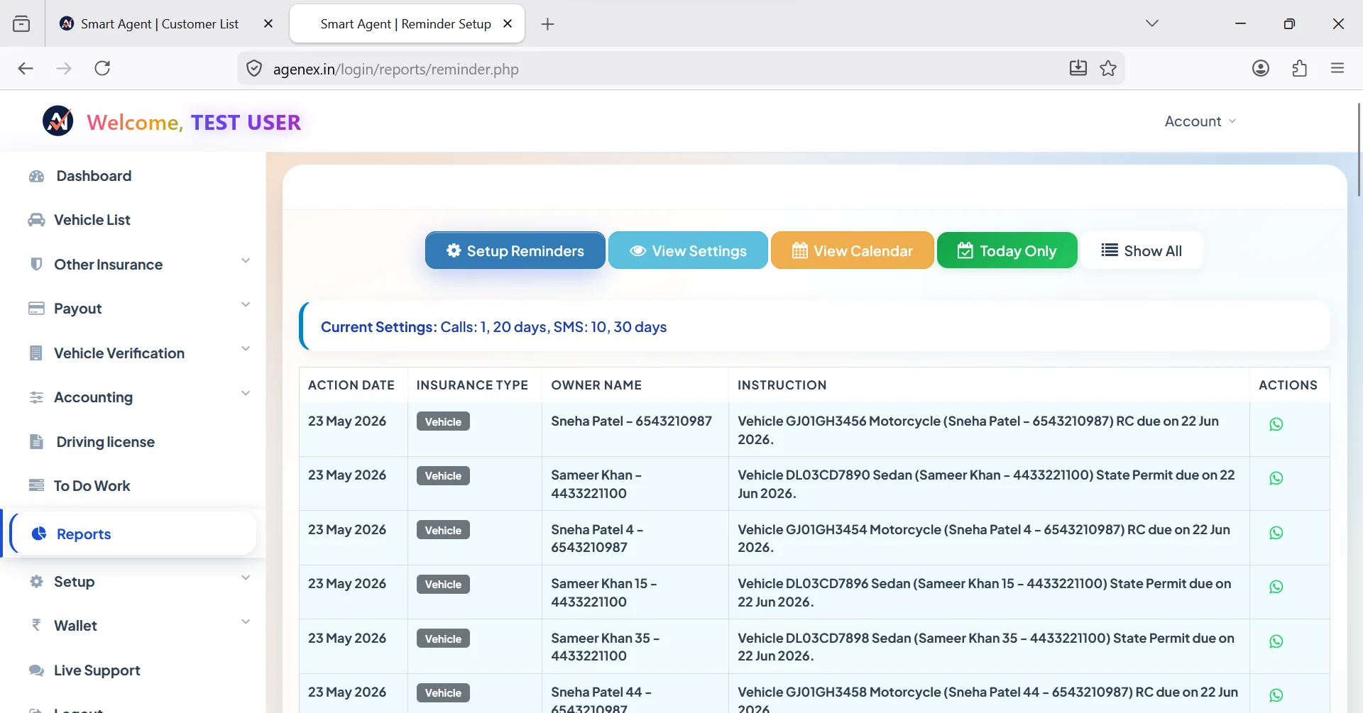 Agenex smart automation desktop — AI ranks today's leads, picks call order, cross-sell suggestions